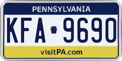 PA license plate KFA9690