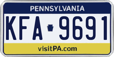 PA license plate KFA9691
