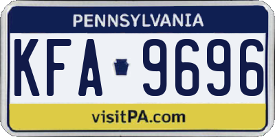 PA license plate KFA9696