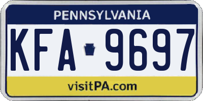 PA license plate KFA9697