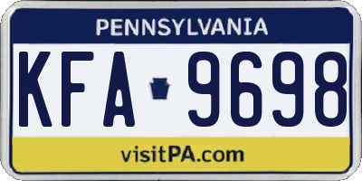 PA license plate KFA9698