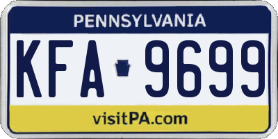 PA license plate KFA9699