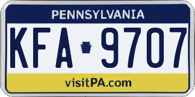 PA license plate KFA9707