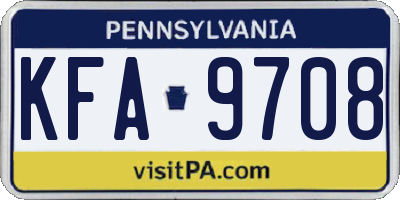 PA license plate KFA9708