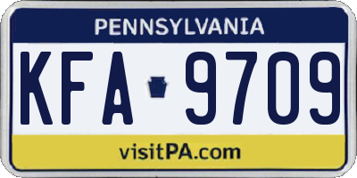 PA license plate KFA9709