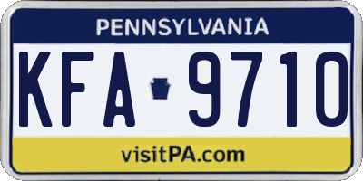 PA license plate KFA9710