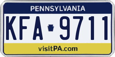 PA license plate KFA9711