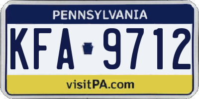 PA license plate KFA9712