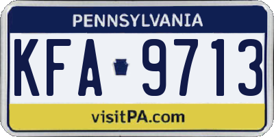 PA license plate KFA9713