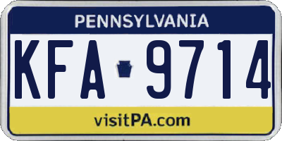 PA license plate KFA9714