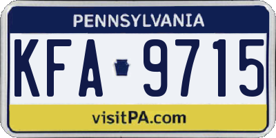 PA license plate KFA9715