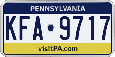 PA license plate KFA9717