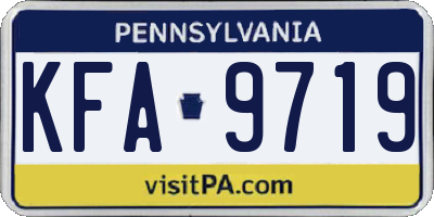 PA license plate KFA9719