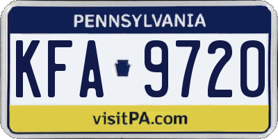 PA license plate KFA9720