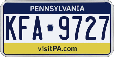 PA license plate KFA9727