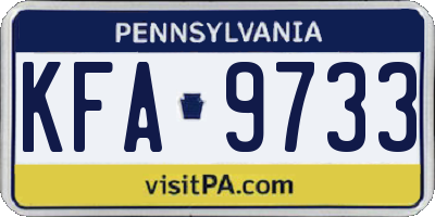 PA license plate KFA9733