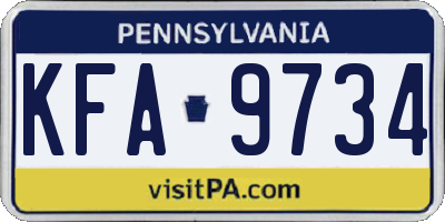 PA license plate KFA9734