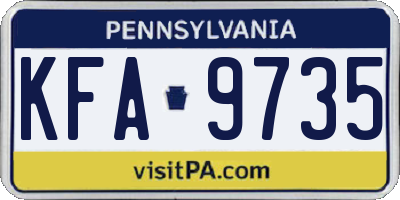 PA license plate KFA9735