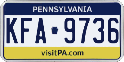 PA license plate KFA9736