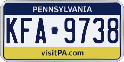 PA license plate KFA9738