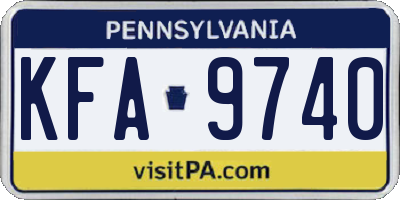 PA license plate KFA9740