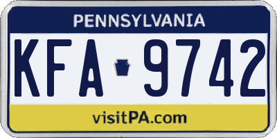 PA license plate KFA9742