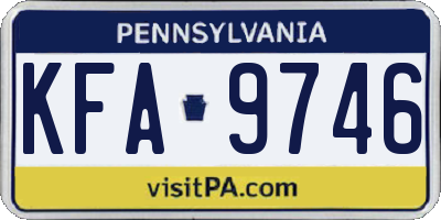 PA license plate KFA9746