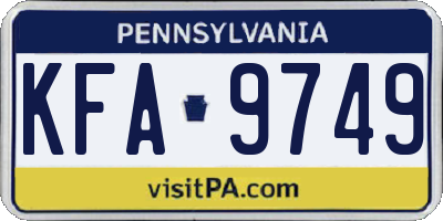 PA license plate KFA9749