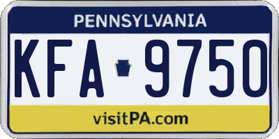 PA license plate KFA9750