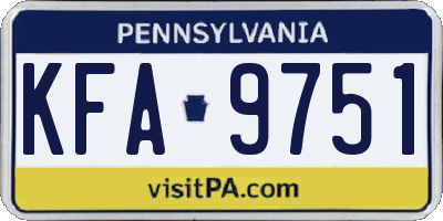 PA license plate KFA9751