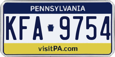 PA license plate KFA9754