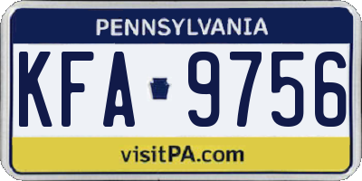 PA license plate KFA9756