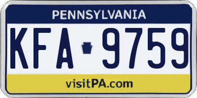 PA license plate KFA9759