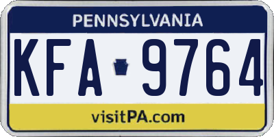 PA license plate KFA9764
