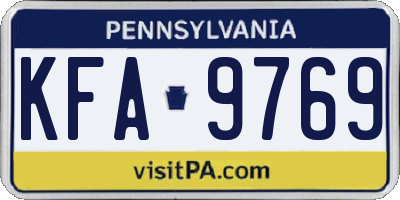 PA license plate KFA9769