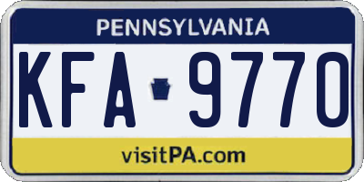 PA license plate KFA9770