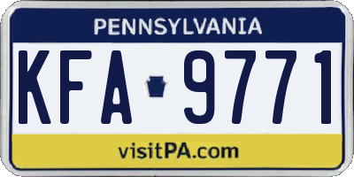 PA license plate KFA9771