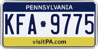 PA license plate KFA9775