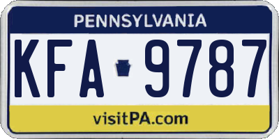 PA license plate KFA9787