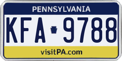 PA license plate KFA9788