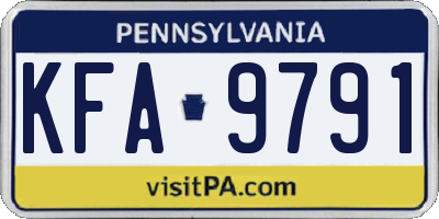 PA license plate KFA9791