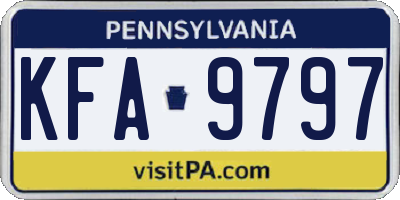 PA license plate KFA9797
