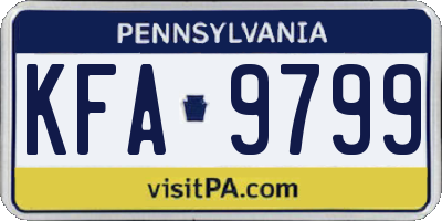PA license plate KFA9799