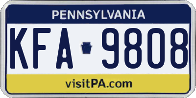 PA license plate KFA9808