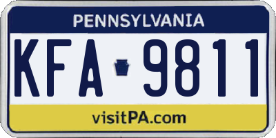 PA license plate KFA9811
