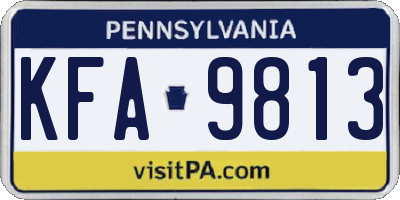 PA license plate KFA9813