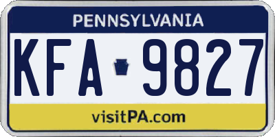 PA license plate KFA9827