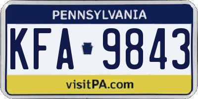 PA license plate KFA9843