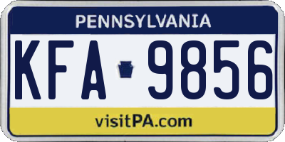 PA license plate KFA9856