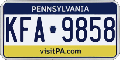 PA license plate KFA9858